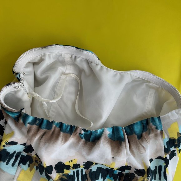 The Limited Strapless Cream Multi Colored Dress with Pockets, Size 0 - Picture 4 of 12
